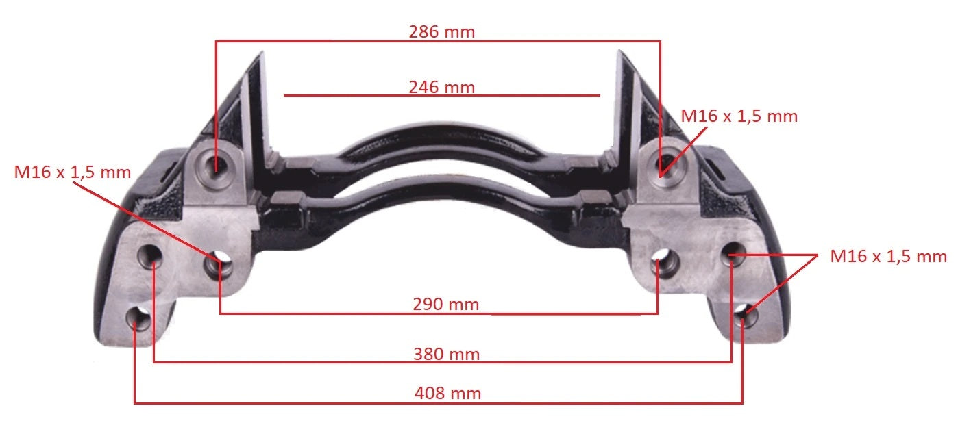 Caliper carrier identification and dimensions