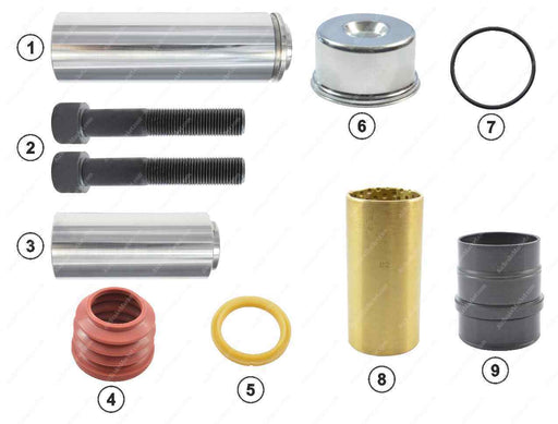 GK81015 Guide pin and seal kit SB6, SB7 Knorr-Bremse Caliper II39769F0062, 42537451, 2121645, CKSK.1.6